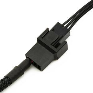 5Pcs 15-Pin Male SATA to Dual Fan 12V Sleeved Power Adapter Cable