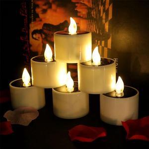 LED Candle Lamp Solar Energy Outdoor Romantic Night Light for Home Decor Garden