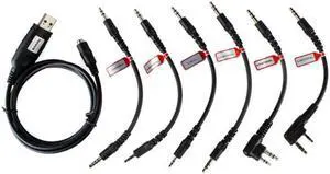 Acaigel 6 in 1 USB Programming Cable for Motorola HYT ICOM BAOFENG KENWOOD YAESU Radio