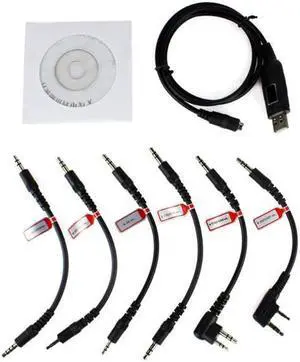 Paiying 6 in 1 USB Programming Cable for Motorola HYT ICOM BAOFENG KENWOOD YAESU Radio