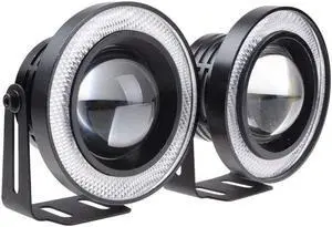 Paiying Pair 3.5"COB LED Fog Light Projector Car CCFL Angel Eyes Halo Ring DRL Headlight