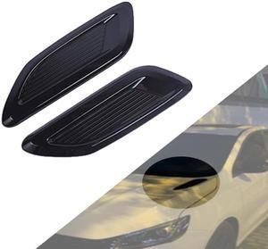 Acaigel 2Pcs Glossy Black ABS Car Air Flow Intake Hood Scoop Vent Bonnet Cover