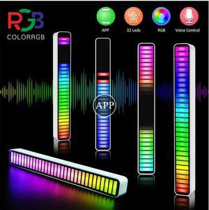 RGB 32LED Light Bar Voice Activated Color Changing Dynamic Lamp Music Sync APP Control Multi-Modes LED Strip Light Car Home Decor