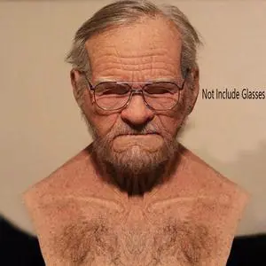 Human Latex Mask Old Man Headgear Cosplay Props