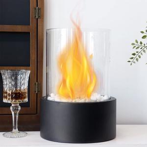 Tabletop Fireplace Clean Burning Bio Ethanol Ventless Fireplace (Extra Large Black)