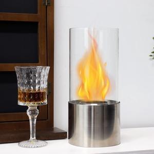 Tabletop Fire Bowl Pot Indoor Outdoor Portable Tabletop Fireplace Glass Clean Burning Bio Ethanol Fireplace-Small