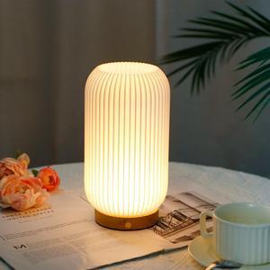3-Color Light Source Dimmable Touch Bedside Lamp 9" H Button Control Table Lamp 3D Printed Nightstand Lamp