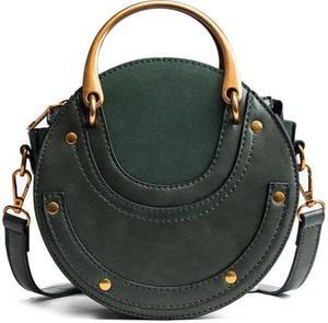 Interloper  Round Leather Crossbody Bag   Small Purse Womens Crossbody Bag - Green