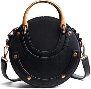 Interloper  Round Leather Crossbody Bag   Small Purse Womens Crossbody Bag - Black