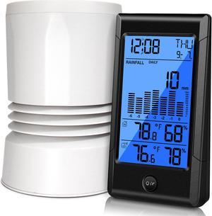 Geevon Weather Station Wireless Indoor Outdoor Thermometer Multiple Sensors,  Digital Temperature Humidity Monitor with Removable DIY Label Stickers,  Dual Alarms and Adjustable Backlight 