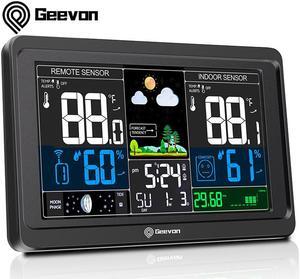 Geevon Wireless Weather Station RCC Indoor Outdoor Thermometer Table Clock With Temperature And Humidity Snooze Alarm Clock