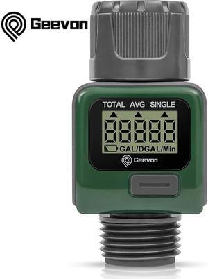Geevon Digital Water Flow Meter Gauge For Outdoor Garden Hose Watering Irrigation Rv Travel Measuring Water Consumption