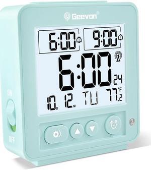 Geevon Smart Night Light Small Digital Alarm Clock With 2 Increasing Beep Alarm,Indoor Temperature Monitor,Table Clock For Bedroom, Beds