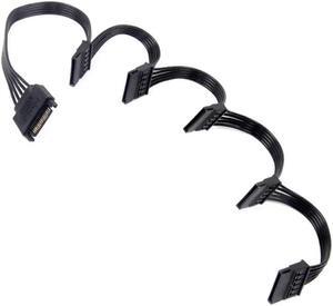 Bailink SATA Power Splitter Cable, 15 Pin SATA to 5 SATA Power Splitter Cable Apply for HDD SSD Optical Drives Sata Power Cable -24 Inches