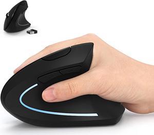 Bailink Rechargeable Ergonomic Mouse, Vertical Wireless Mouse - Rechargeable 2.4GHz Optical Vertical Mice : 3 Adjustable DPI 800/1200/1600 Levels 6 Buttons, for Laptop, PC, Computer, Desktop, Notebook