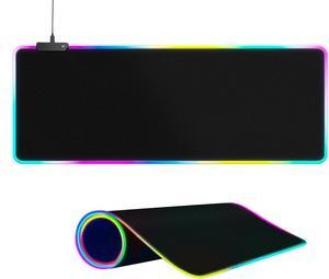 Bailink Large RGB Gaming Mouse Pad,15 Light Modes Touch Control Extended Soft Computer Keyboard Mat Non-Slip Rubber Base for Gamer Esports Pros,35.4X15.7X0.157 inch,Black