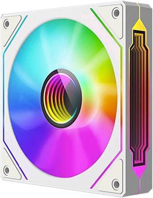 Bailink 120mm ARGB Case Fan, Infinity Mirror RGB Fan 5V 3-PIN Motherboard Light Sync PWM Cooling Fan, Ultra Quiet Long Life PWM Gaming PC Cooling Fan PWM Fan for CPU Cooler/Radiator/PC Chassis, White