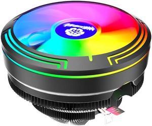 Bailink CPU Cooler, 124mm RGB & PWM Cooling PC Radiator Fan, Low-Profile CPU Air Cooler 95W TDP Air Cooler 12V 4PIN PWM Fan Black Aluminum Fins for Intel LGA1700 1200 1150 1155 1156 AM3 AM4