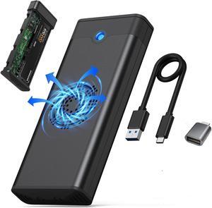 Bailink M.2 NVME SSD Enclosure with Cooling Fan, 10 Gbps USB C 3.2 Gen 2 PCIE NVME Adapter, 6Gbps SATA, M.2 Reader with Aluminum Case Support UASP Trim for PCIe M-Key(B+M Key) SSD 2242/2260/2280
