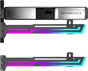 Bailink ARGB GPU Support Bracket, GPU Brace Support, 5V 3Pin addressable GPU Holder, 5v 3pin RGB GPU Support Stand Video Card sag Holder, Adjustable Length and Height GPU Stand (Black)