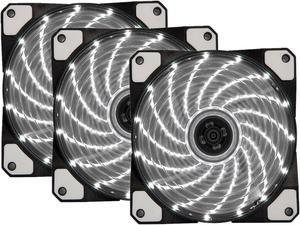 3 Pack 120mm PC Case Cooling Fan, Bailink 120mm Blue LED Ultra Silent Case Fan,Computer LED Cooler High Airflow Fans with 15 LEDs & Anti-Vibration Rubber Pads - White (3 Pack) 3 Pack 120mm PC Case Cooling Fan, Bailink 120mm Blue LED Ultra Silent Case Fan,Computer LED Cooler High Airflow Fans with 15 LEDs & Anti-Vibration Rubber Pads - White (3 Pack)