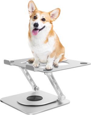 Bailink Adjustable Computer Stand with 360 Rotating Base, Ergonimic Foldable Laptop Riser for Desk Compatible with MacBook Pro/Air Notebook up to 16 Inches, Silver