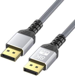 Bailink 8K 4K DisplayPort Cable, 6.6ft DP Cable 1.4 [VESA Certified, 8K@60Hz, 4K@144Hz, 2K@165Hz], Bradied High Speed Display Port Cable 144Hz, for Gaming Monitor, HDR/FreeSync/G-Sync, Graphics Card