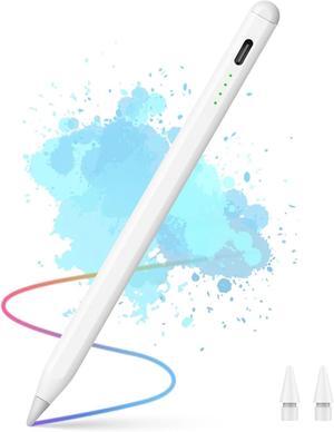 Stylus Pencil for iPad 2018-2024, Tilt Sensitivity, Palm Rejection, Compatible with iPad 6/7/8/9/10th, iPad Mini 5/6th, iPad Pro 11/12.9", iPad Air 3/4/5/6, White