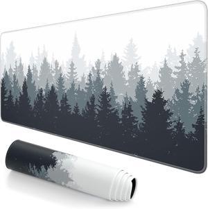 Bailink Quality Gaming Mouse Mat Forest Background Pattern, Large Mouse Mat Long Extended Mouse Pad Desk Mat Non-Slip Rubber Mice Pads Stitched Edges Thin Pad 31.5 x 11.8 Waterproof Mouse Mat