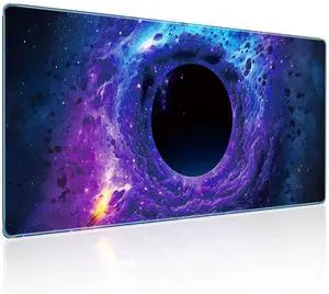 Quality Gaming Mouse Pad 31.5x11.8in Galaxy Black Hole Technology Style Large Mouse Pad with Superior Smooth Fabric & Non-Slip Base for Excellent Maneuverability & Maximum Stability,Washable mouse Pad