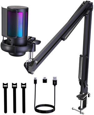 Bailink Gaming USB Microphone for PC, Home Studio Condenser Microphone with Boom Arm,USB Mic with Pop Filter, Gain Control for Podcast Recording, Streaming Microphone Kit for PS4/5 Mac Phone