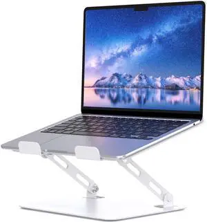 Bailink Laptop Stand for Desk, Portable Adjustable Laptop Riser, Ergonomic Design Computer Holder, Metal Laptop Mount Elevator Compatible with 10 to 15.6 Inches PC Computer, White