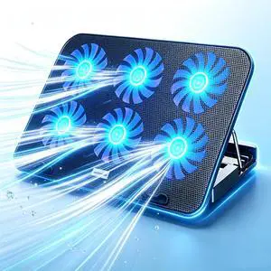 Laptop Cooling Pad, Laptop Cooler with 6 Quiet Led Fans for 15.6-17 Inch Laptop Cooling Fan Stand, Portable USB Powered Gaming Laptop Cooling Pad, Switch Control Fan Speed Function,2 USB Ports Laptop Cooling Pad, Laptop Cooler with 6 Quiet Led Fans for 15.6-17 Inch Laptop Cooling Fan Stand, Portable USB Powered Gaming Laptop Cooling Pad, Switch Control Fan Speed Function,2 USB Ports