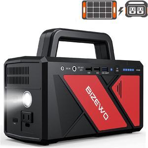 Portable Power Station, 250Wh Backup Lithium Battery, 110V/200W Pure Sine Wave AC Outlet with DC/USB Ports, Solar Generator for Outdoors Camping Travel Hunting Emergency