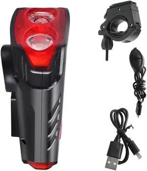 WIILGN Solar Powered Led Bicycle Front Headlight with Horn, USB Rechargeable Waterproof Bike Light for Night Riding, 5 Modes Cycling Lamp Flashlight