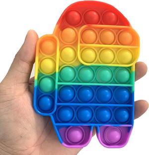Among US Rainbow Popit Fidget Sensory Toy Among US Popper Fidget Toys Push  Pop Bubble Special Needs Stress Reliever Silicone  Popular Relaxing Game Among US