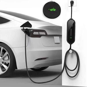 Ac 16a Electric Car Portable Ev Charging Type 1 with 16 ft Cord, Level 1 110V, J1772 Plug, For Home Bmw Telsa,Includes Travel Bag