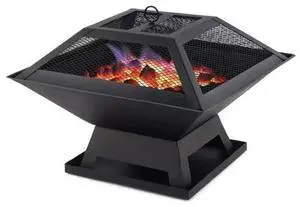 FstNiceTed Square Small Fire Pit BBQ Party Portable Fire Pit