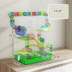 FstNiceTed Multifunctional entertainment hamster cage suitable for small hamsters and gerbils
