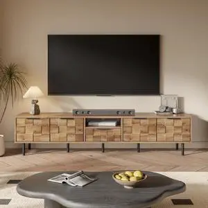 FstNiceTed 78" TV Stand for 85 75 65 Inch TV, TV Consoles for Living Room, Entertainment Center Wood TV Media with Storage