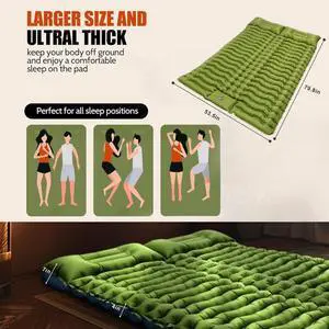 FstNiceTed Double Air Mattress with Pillow, Built-in Foot Pump, 4-inch Camping Air Mattress, for Backpacking, Hiking, Traveling, Tent