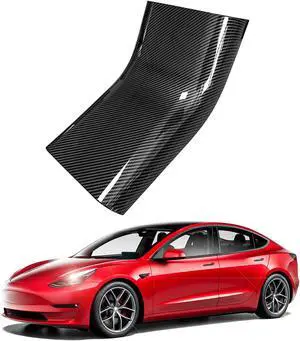 Tesla Interior Panel Car Anti-Kick ABS Cover for Model 3 Y 2017-2021 at The Bottom of The Air Outlet Protective Wrap Interior Accessories (Carbon Fiber)