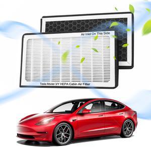 Tesla Model 3 Air Filter HEPA Filter Replacement With 2 Pack Activated Cabin Air Filter for Model 3 and Model Y