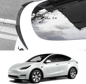 Tesla Model Y Spoiler Wing Performance Rear Trunk Lip Tail Lid for Tesla Model Y Accessories (Glossy Carbon Fiber)