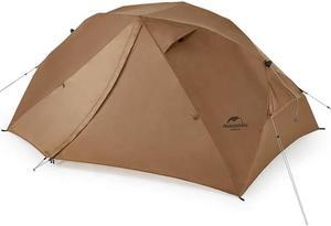 Naturehike Canyon 2 Person Portable Quick Opening Tent 210T Windproof Pu2000mm Camping Tent 2 Doors Breathable 3.3kg No Need To Build Brown