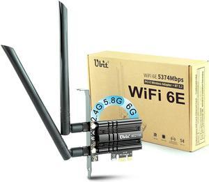 Ubit WiFi 6E Supports 6GHz 7th Generation PCIe WiFi Card, Up to 2400Mbps, Bluetooth 5.3, 802.11AX Dual Band Wireless Adapter with MU-MIMO,OFDMA,Ultra-Low Latency, Supports Windows 10 (64bit) only