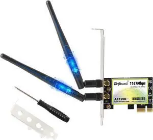AC1200 PCIe WiFi Card, 2.4G/5G Dual Band Wireless PCI Express Adapter, Max 1200Mbps Wireless Card with Low Profile, Long Range Beamforming, Supports Windows 11,10,8.1,8,7,XP