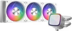 SAMA L50 360mm AIO Liquid CPU Cooler, ARGB Dot-Matrix Mirror Pump, 28mm PWM Fans, Hydraulic Bearing, Intel LGA 1851/1700 & AMD AM5/AM4 Compatible, White SAMA L50 360mm AIO Liquid CPU Cooler, ARGB Dot-Matrix Mirror Pump, 28mm PWM Fans, Hydraulic Bearing, Intel LGA 1851/1700 & AMD AM5/AM4 Compatible, White