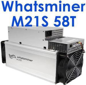 Whatsminer M21S 58T BTC Bitcoin Asic Miner Machine 3360W Include PSU Better Than M20S Antminer L3 S9 S17 T17e M3 M21S M30S Innosilicon T2 T3 A1066