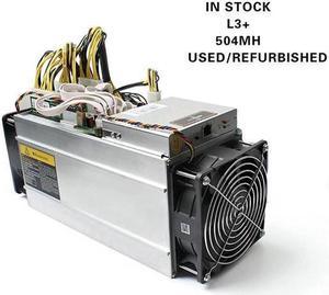 ANTMINER L3+ 504MH/s (With Power Supply) Litecoin Dogecoin Merge mining LTC Miner Merge DOGE Miner BTC LTC ASIC Mining Machine Superior to ANTMINER L3 S9 S9i